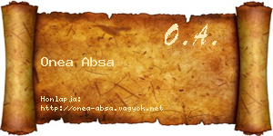 Onea Absa névjegykártya
